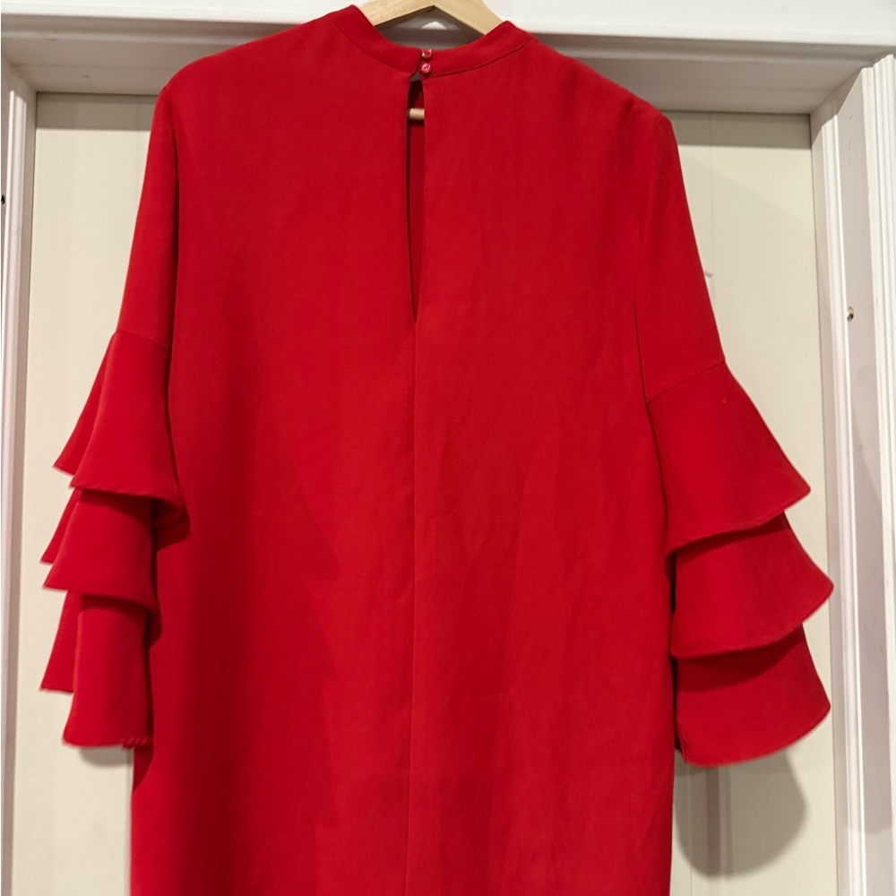 Chelsea Red Ruffle Sleeve Dress - Picture 10 of 13